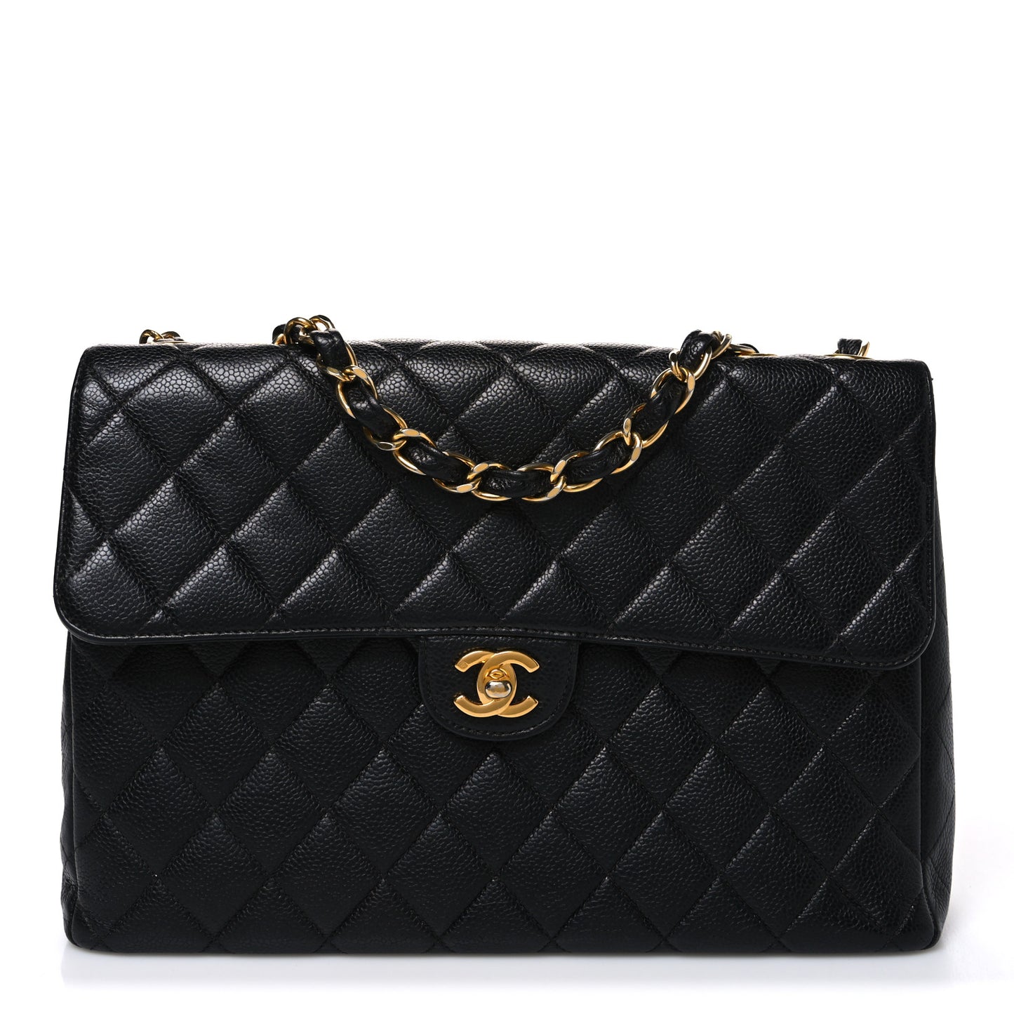 Caviar Jumbo Single Flap Black