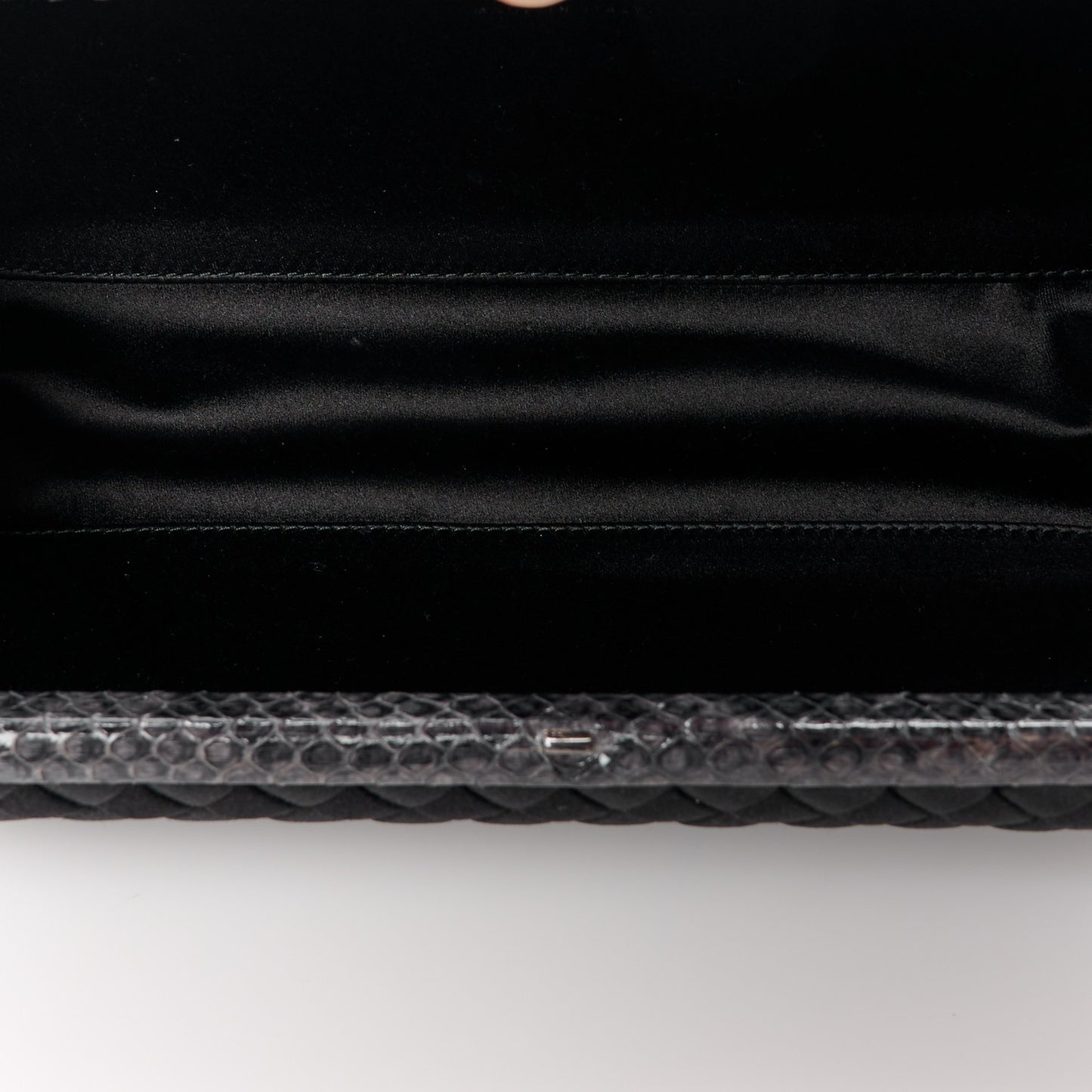 Satin Ayers Intreccio Impero Stretch Knot Clutch Black