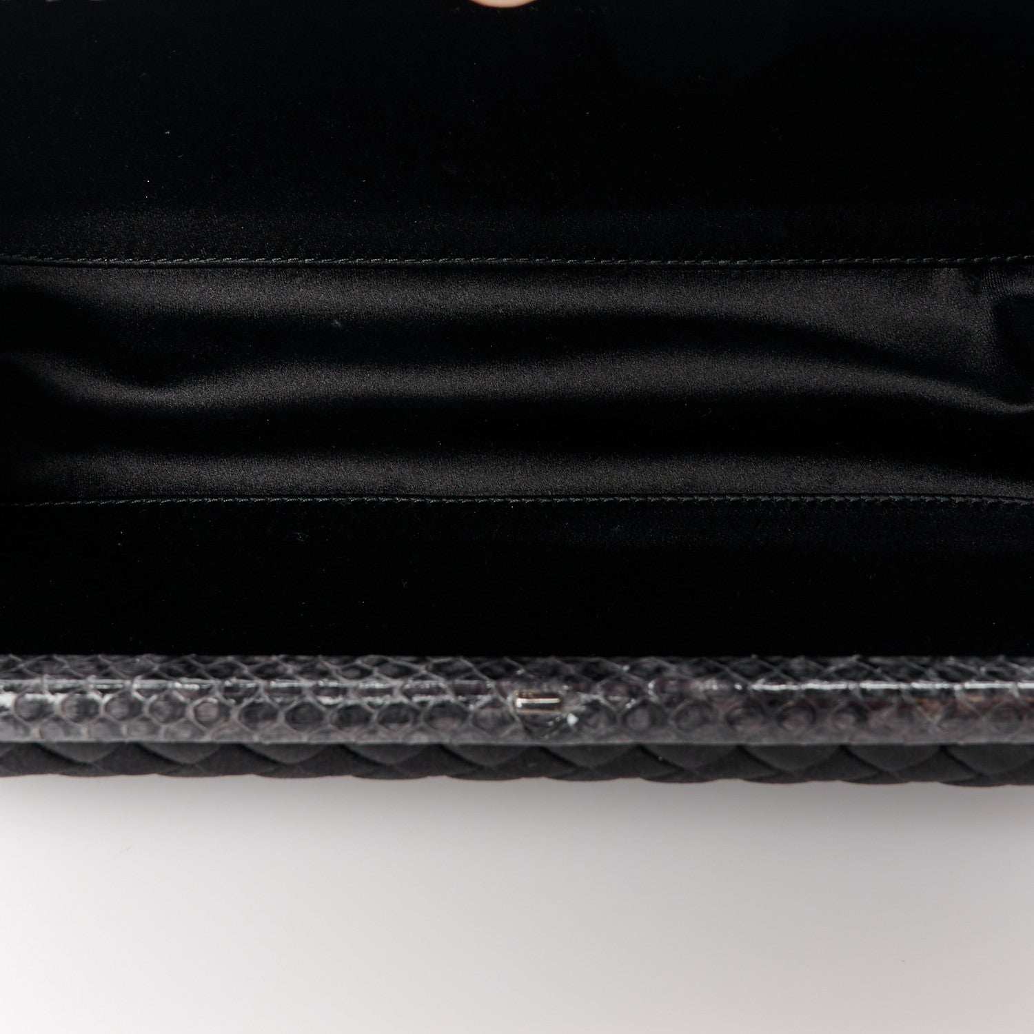 Bottega Veneta Satin Ayers Intreccio Impero Stretch Knot Clutch Black 5 of 9