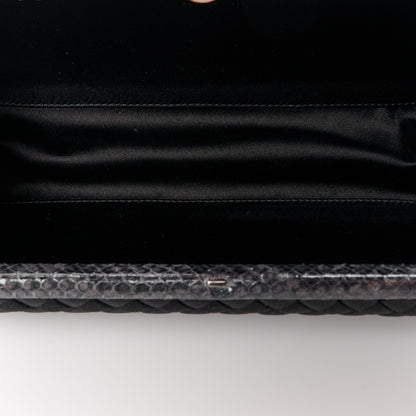 Bottega Veneta Satin Ayers Intreccio Impero Stretch Knot Clutch Black 5 of 9