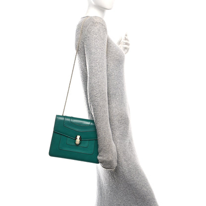 Bulgari Calfskin Serpenti Forever Snake Strap Crossbody Bag Emerald Green 2 of 9