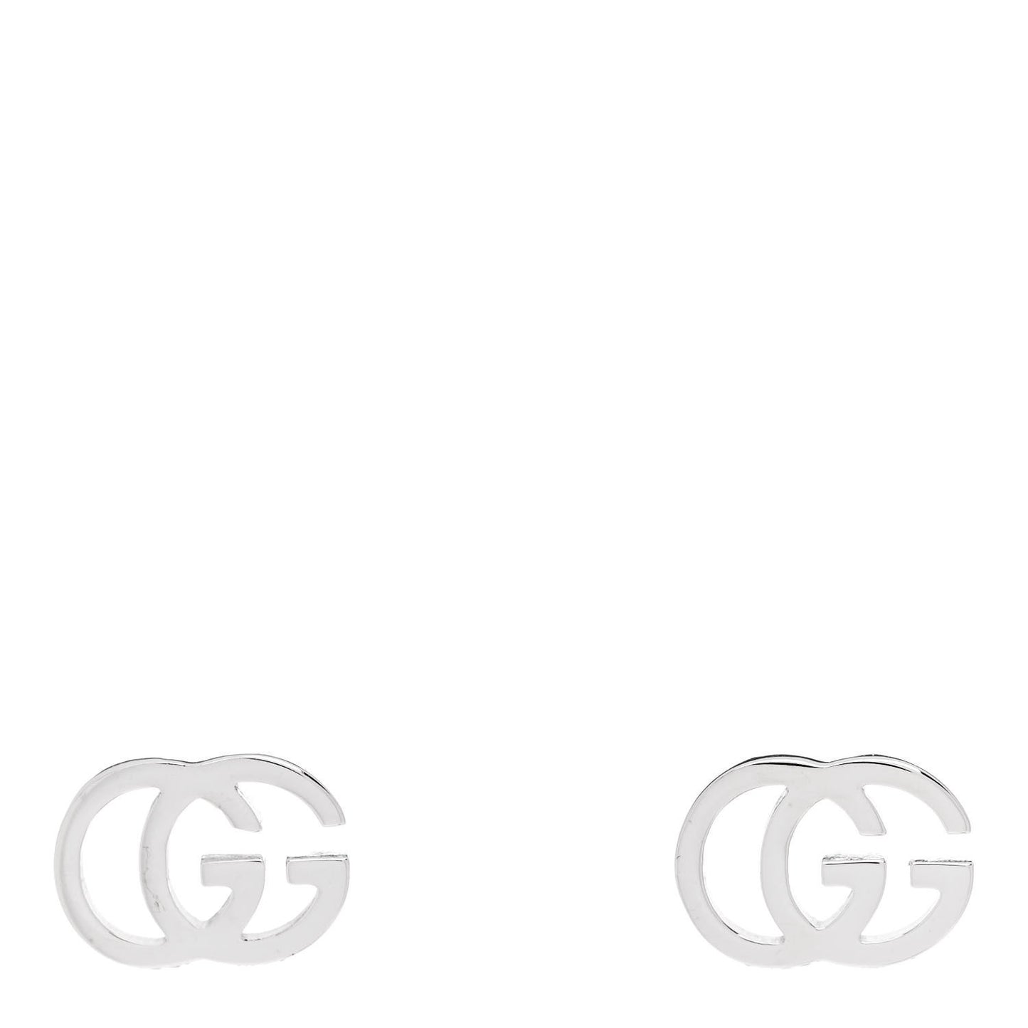 18K White Gold Running G Stud Earrings