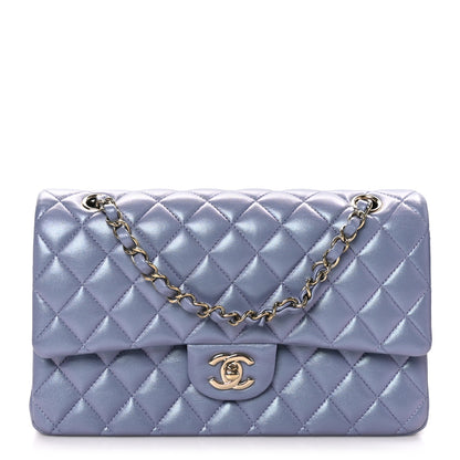 Chanel Iridescent Lambskin Quilted Medium Double Flap Light Purple 1 of 11