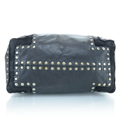 Jimmy Choo Leather Studded Medium Saba Hobo Black 5 of 11