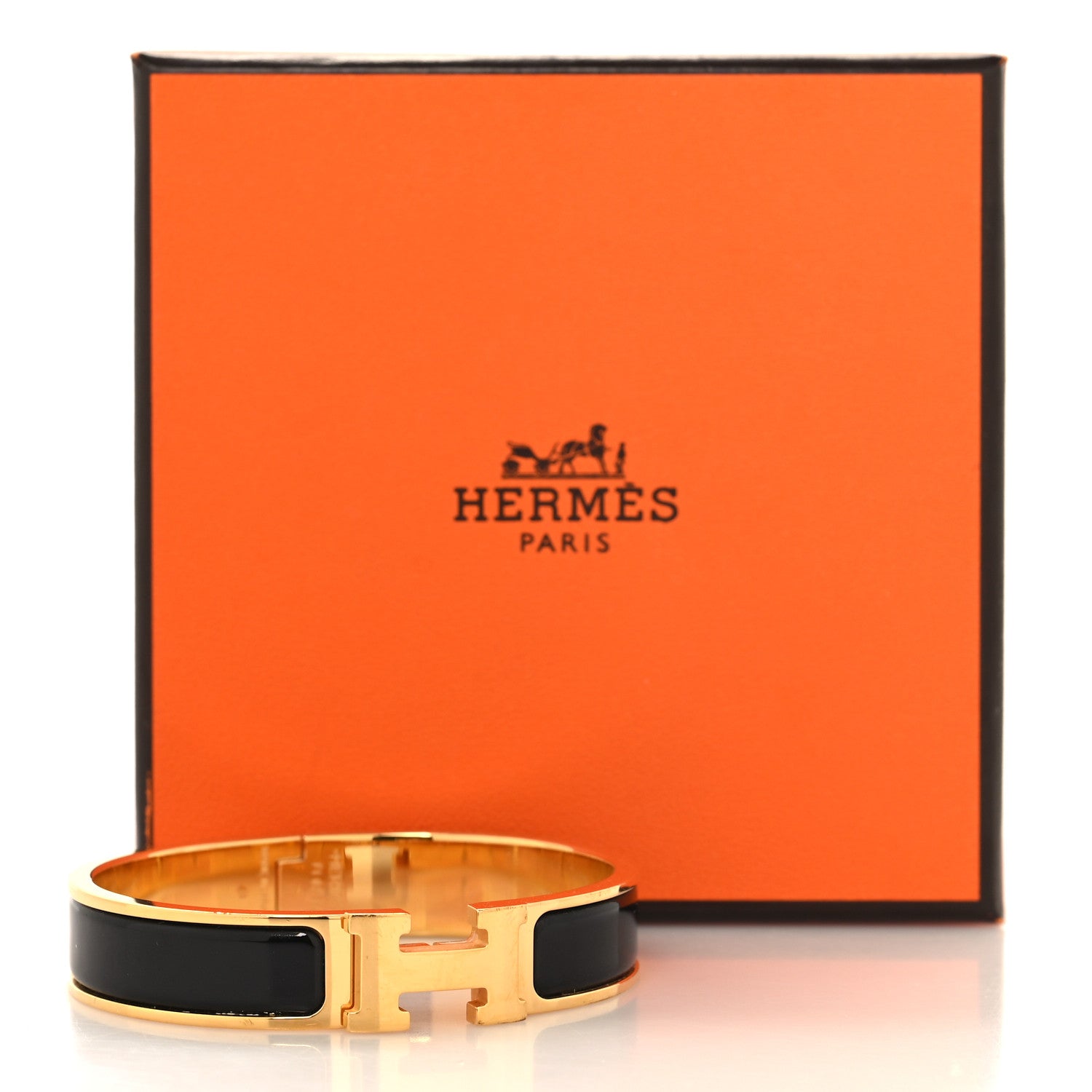 Hermes Enamel Narrow Clic Clac H Bracelet GM Black 5 of 5