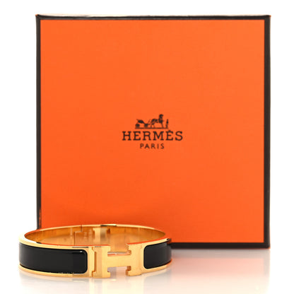 Hermes Enamel Narrow Clic Clac H Bracelet GM Black 5 of 5