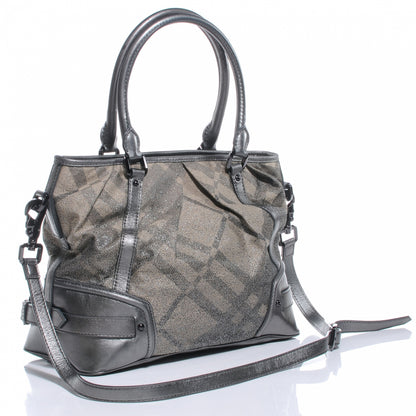 Burberry Leather Shimmer Check Tote 3 of 10