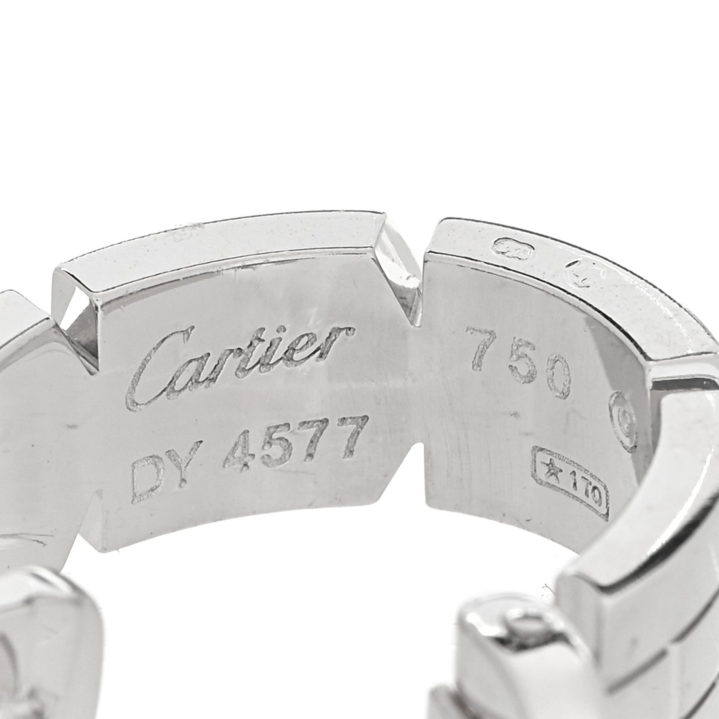 18K White Gold Tank Francaise Hoop Earrings