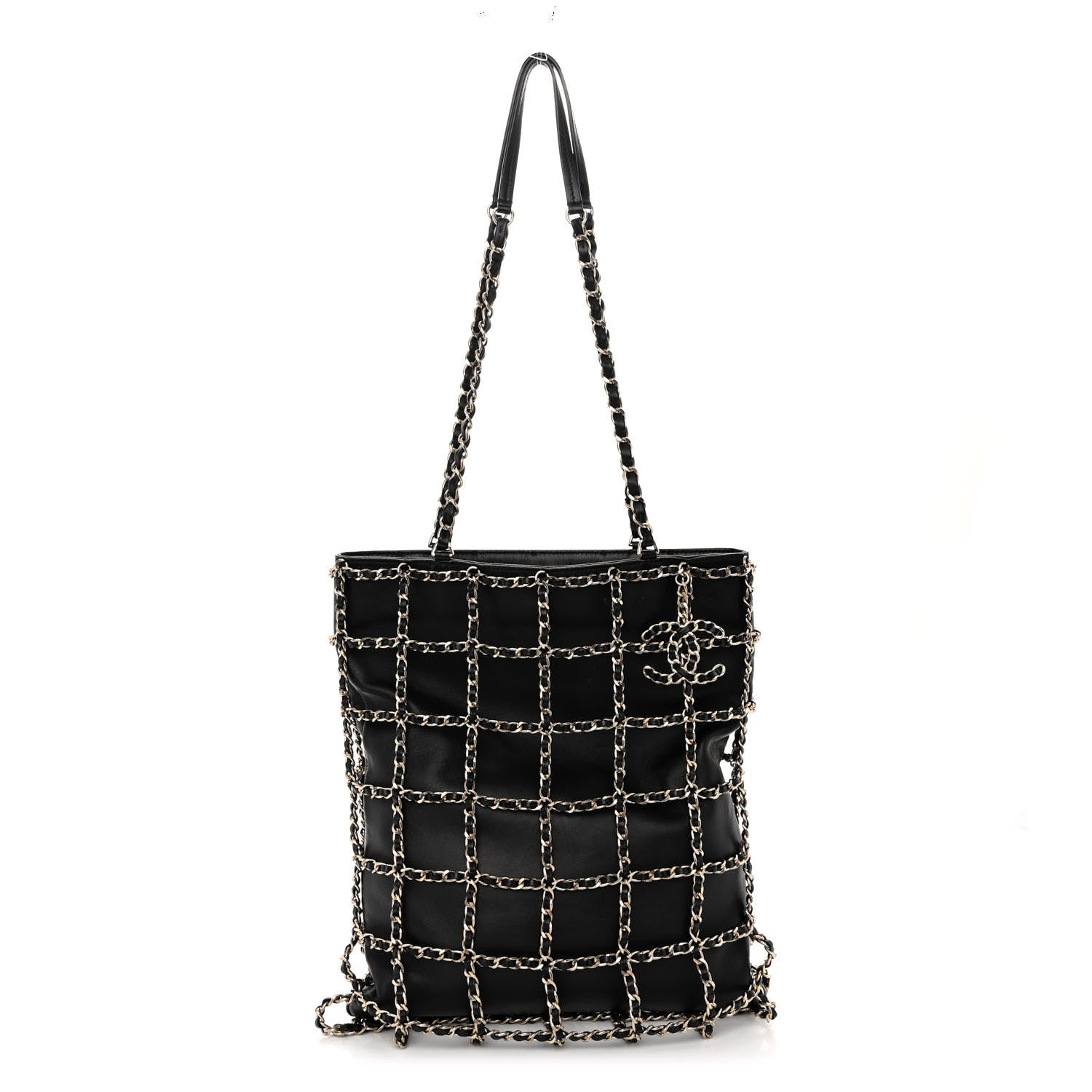 Chanel Lambskin Large Shopping Chain Tote Black 1 of 9