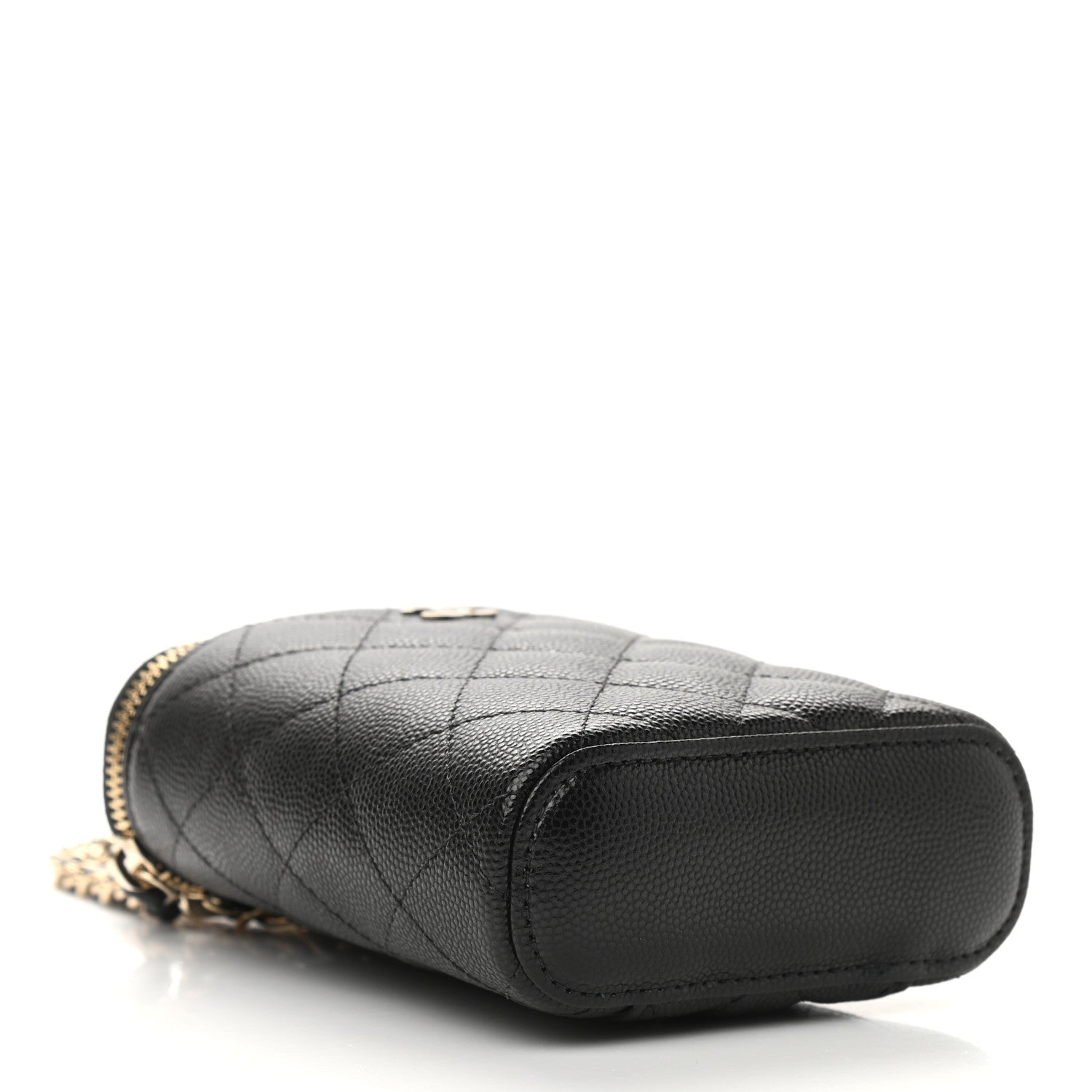 Chanel Caviar Quilted Small Vertical Coco Beauty Vanity Case With Chain Black 4 of 9