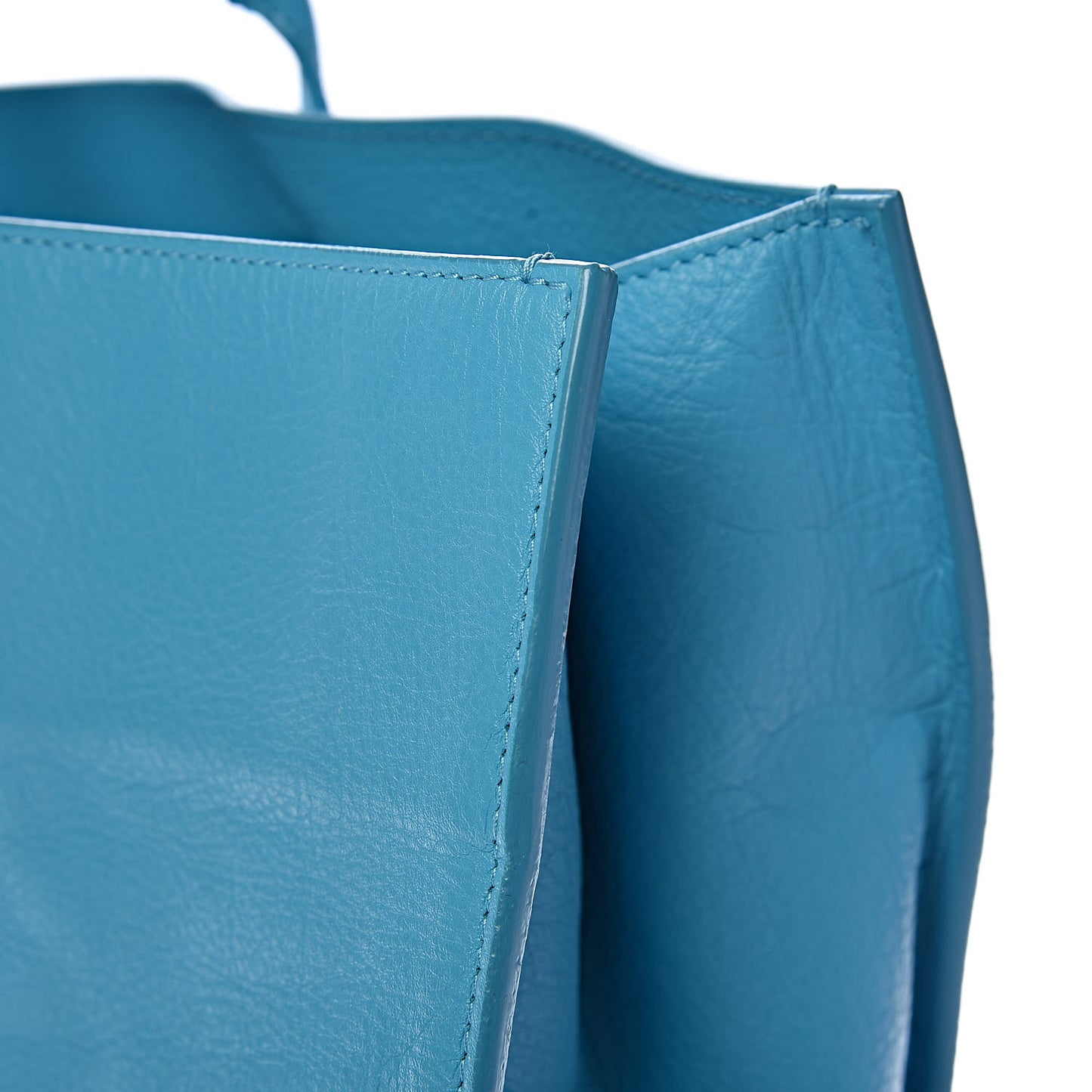 Supple Calfskin Papier A4 Tote Bleu Caraibes