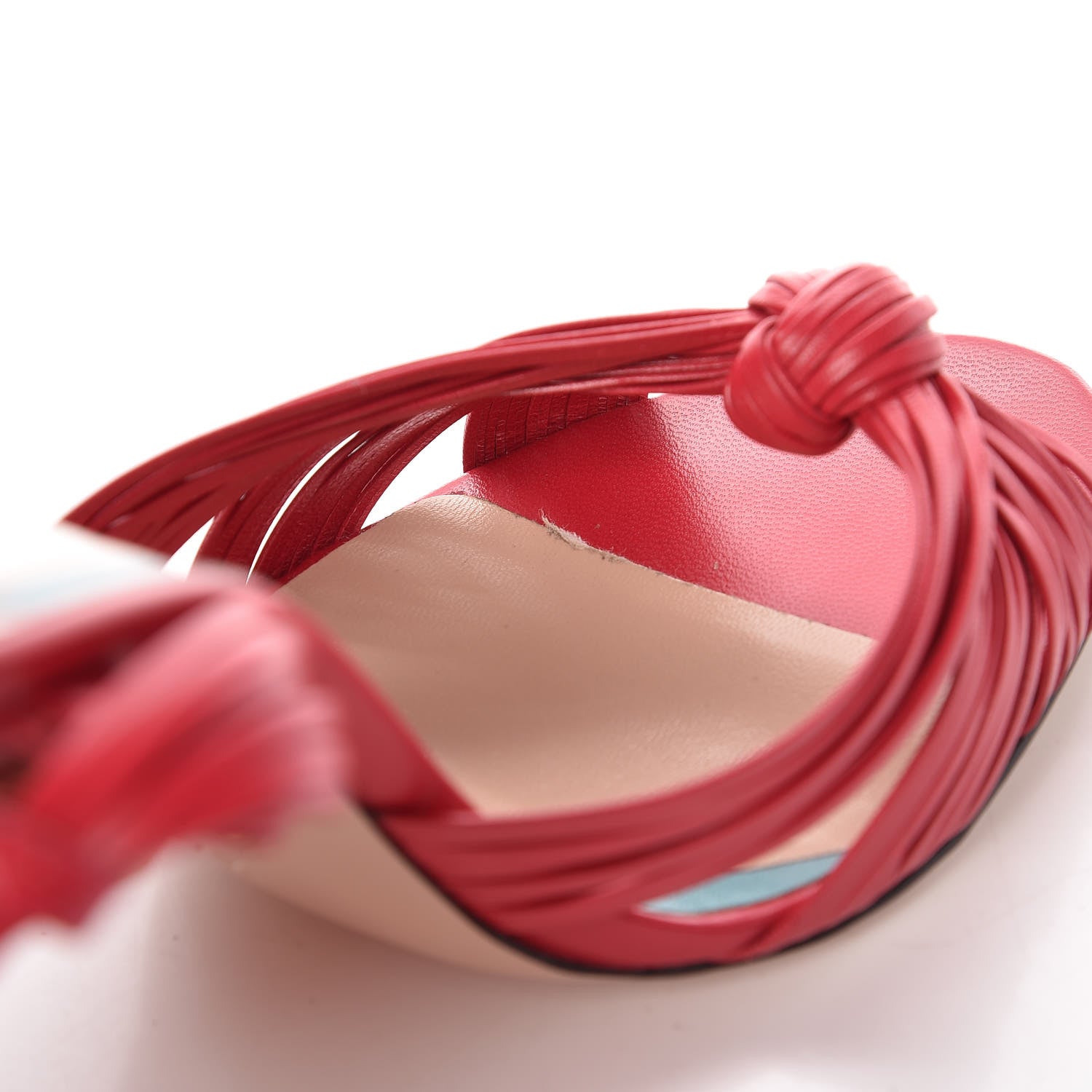 Gucci Malaga Kid Knotted Allie Sandals 37.5 Lipstick 8 of 11