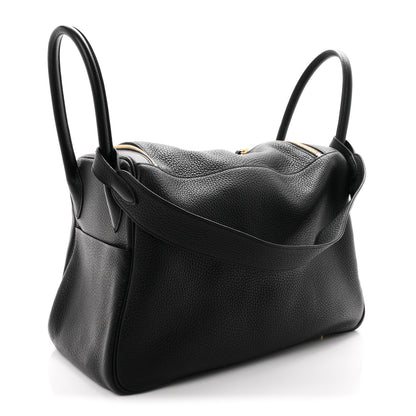 Hermes Taurillon Clemence Lindy 34 Black 3 of 10