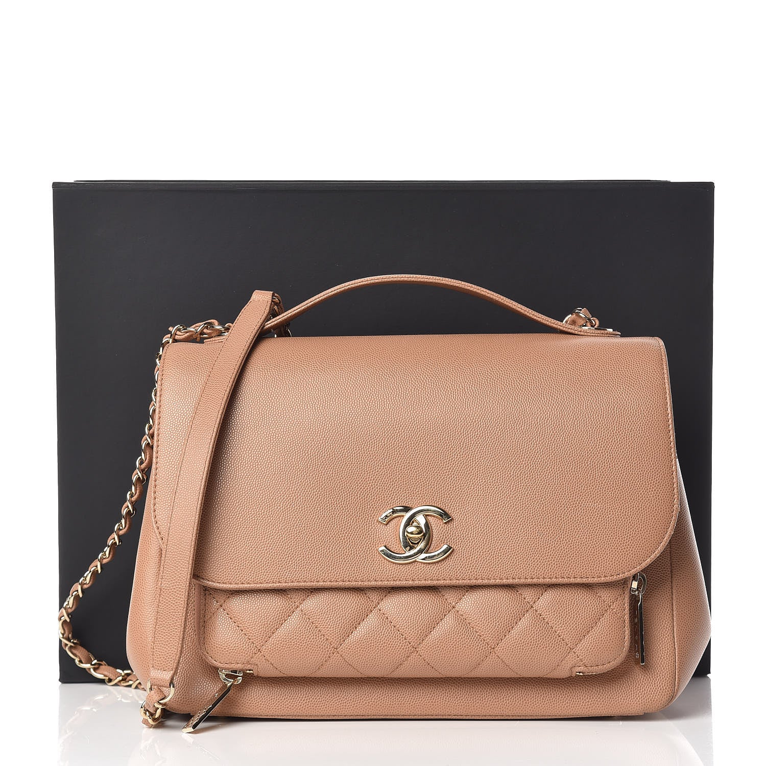 Chanel Caviar Quilted Large Business Affinity Flap Camel 11 of 11