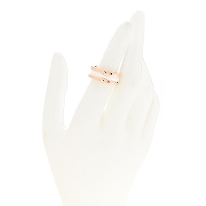 Bulgari 18K Rose Gold White Ceramic B.Zero1 Two-Band Ring 53 6.25 2 of 6