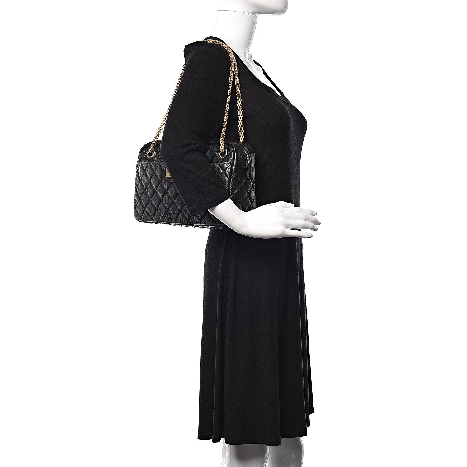 Chanel Aged Calfskin Quilted Medium Reissue Camera Case Black 1 of 11