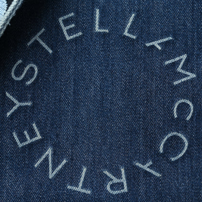 Stella McCartney Eco Alter Denim Perforated Logo Mini Crossbody Orion Blue 7 of 9