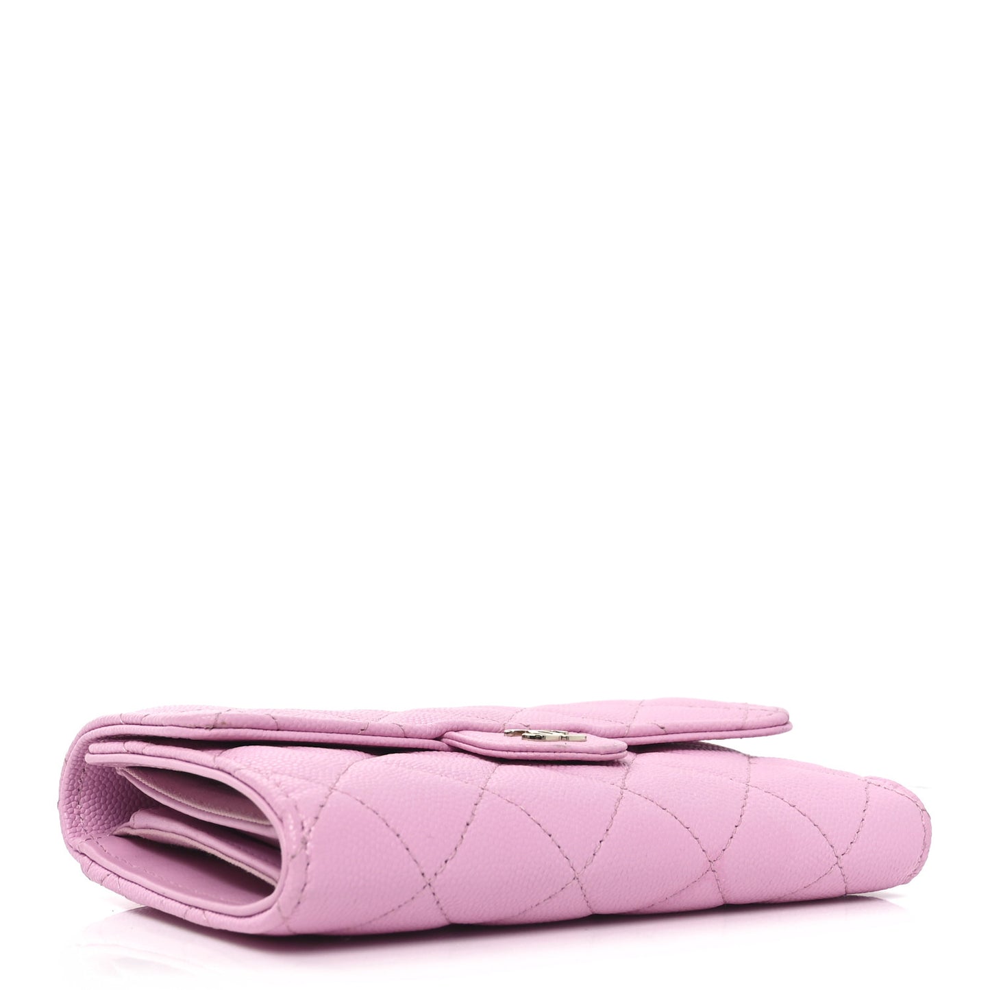 Caviar Quilted Medium Flap Wallet  Lilac