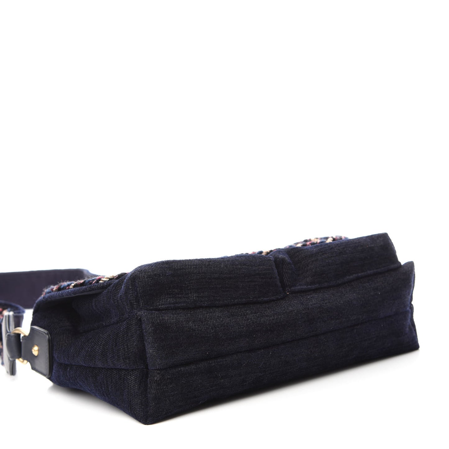 Wool Velvet Quilted Parisian Stroll Messenger Navy