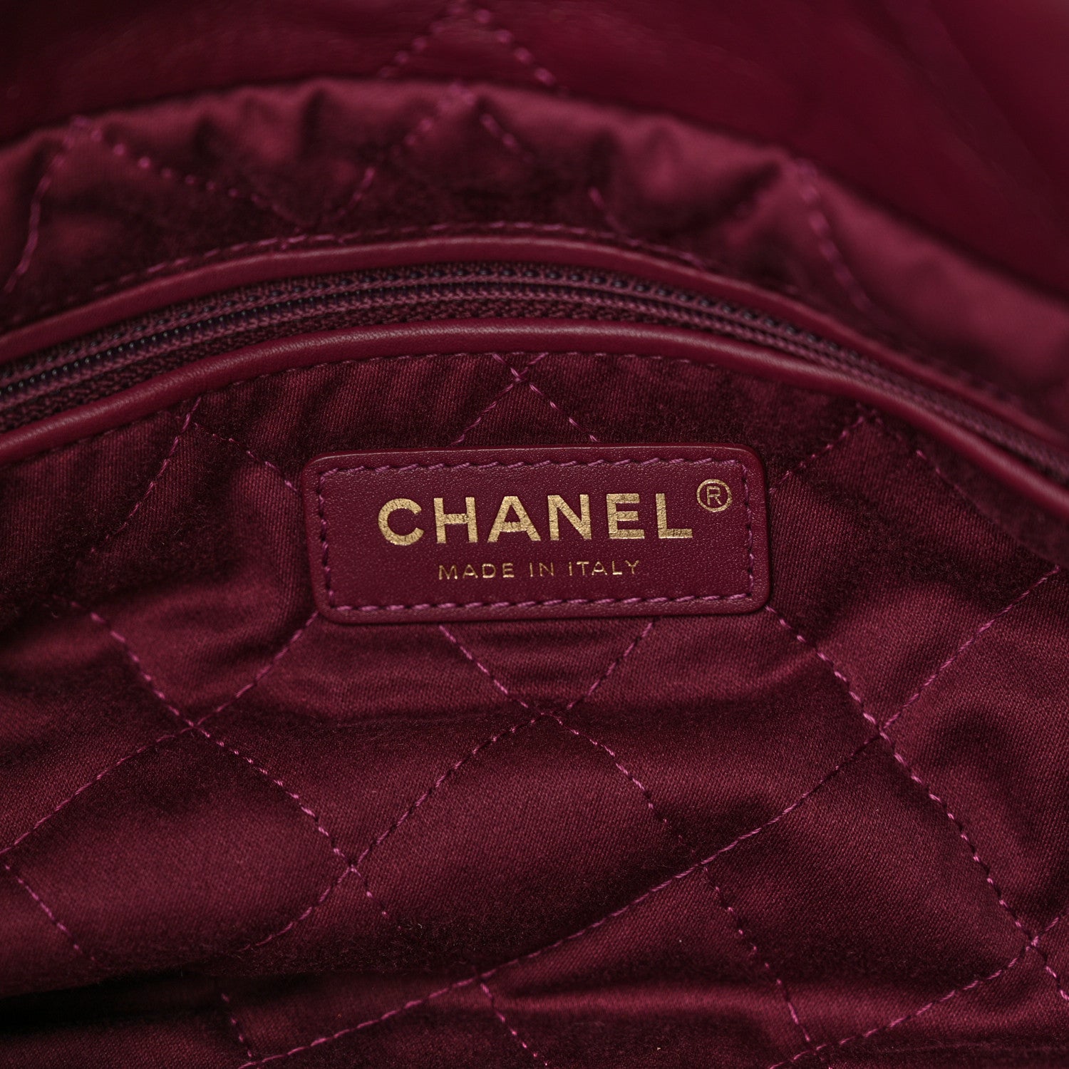 Chanel Shiny Calfskin Quilted Chanel 22 Drawstring Bag Dark Purple 7 of 12
