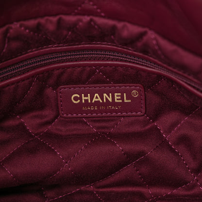 Chanel Shiny Calfskin Quilted Chanel 22 Drawstring Bag Dark Purple 7 of 12