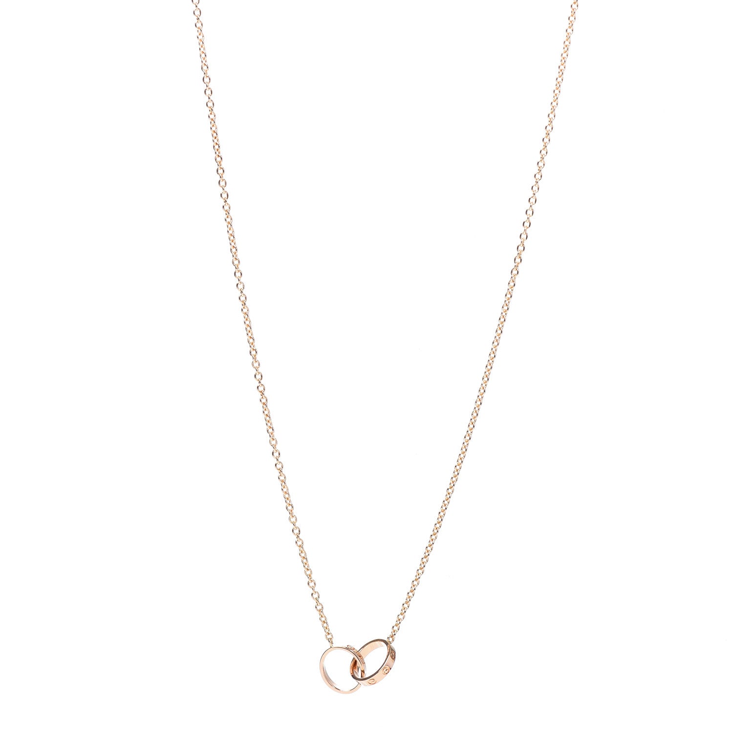 Cartier 18K Pink Gold Interlocking LOVE Necklace 1 of 5