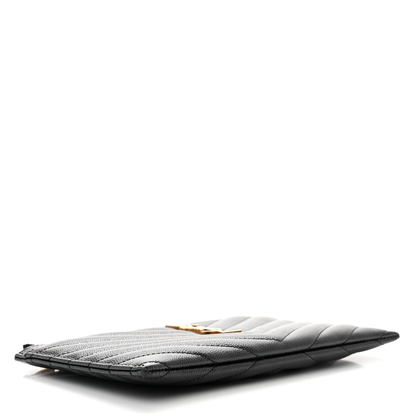 Grain De Poudre Chevron Monogram Bill Pouch Black