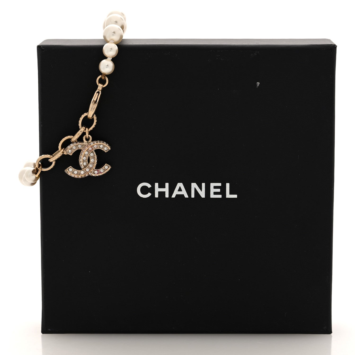 Chanel Graduated Pearl Crystal CC Bracelet Gold 5 of 5