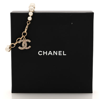 Chanel Graduated Pearl Crystal CC Bracelet Gold 5 of 5