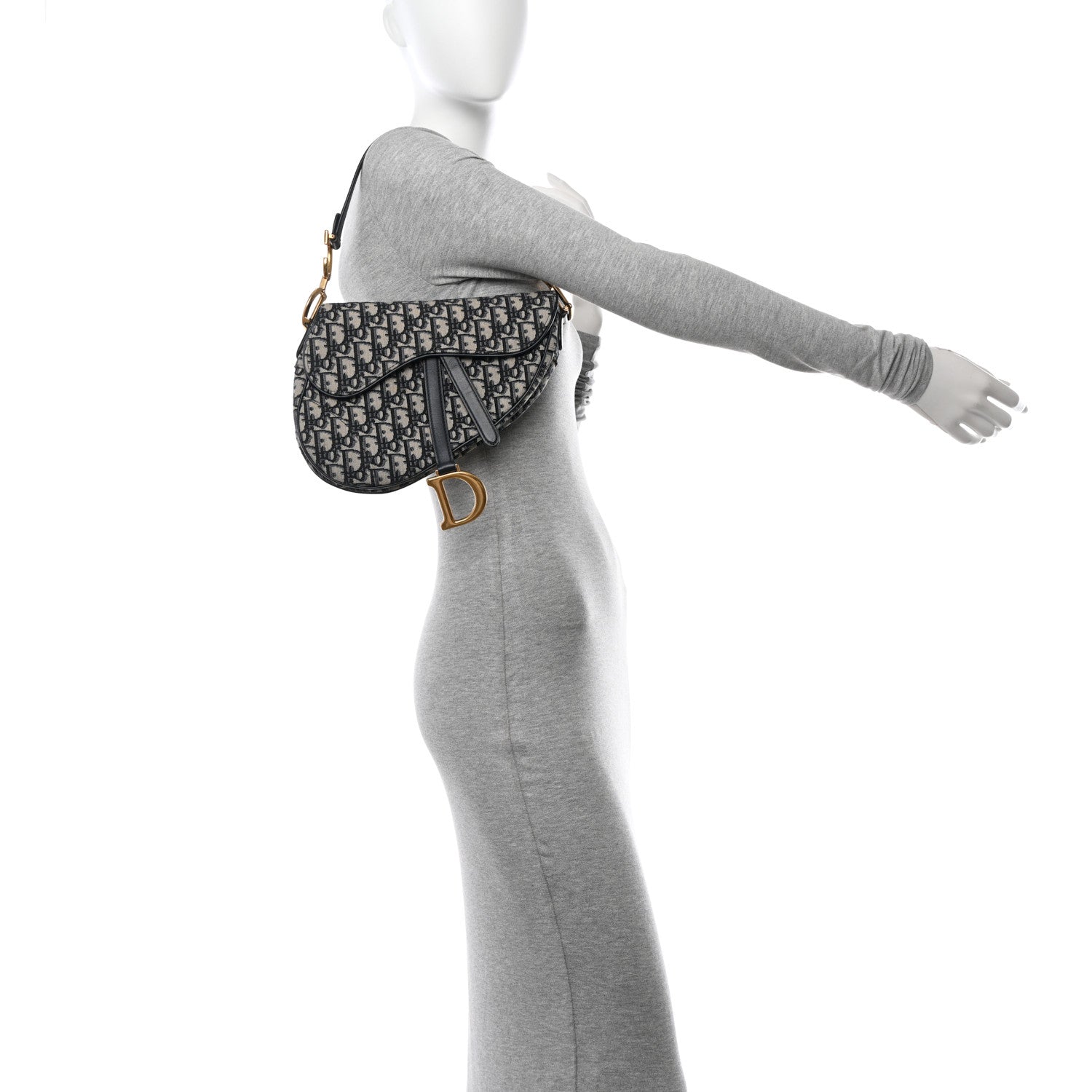 Christian Dior Oblique Saddle Bag Blue 2 of 12