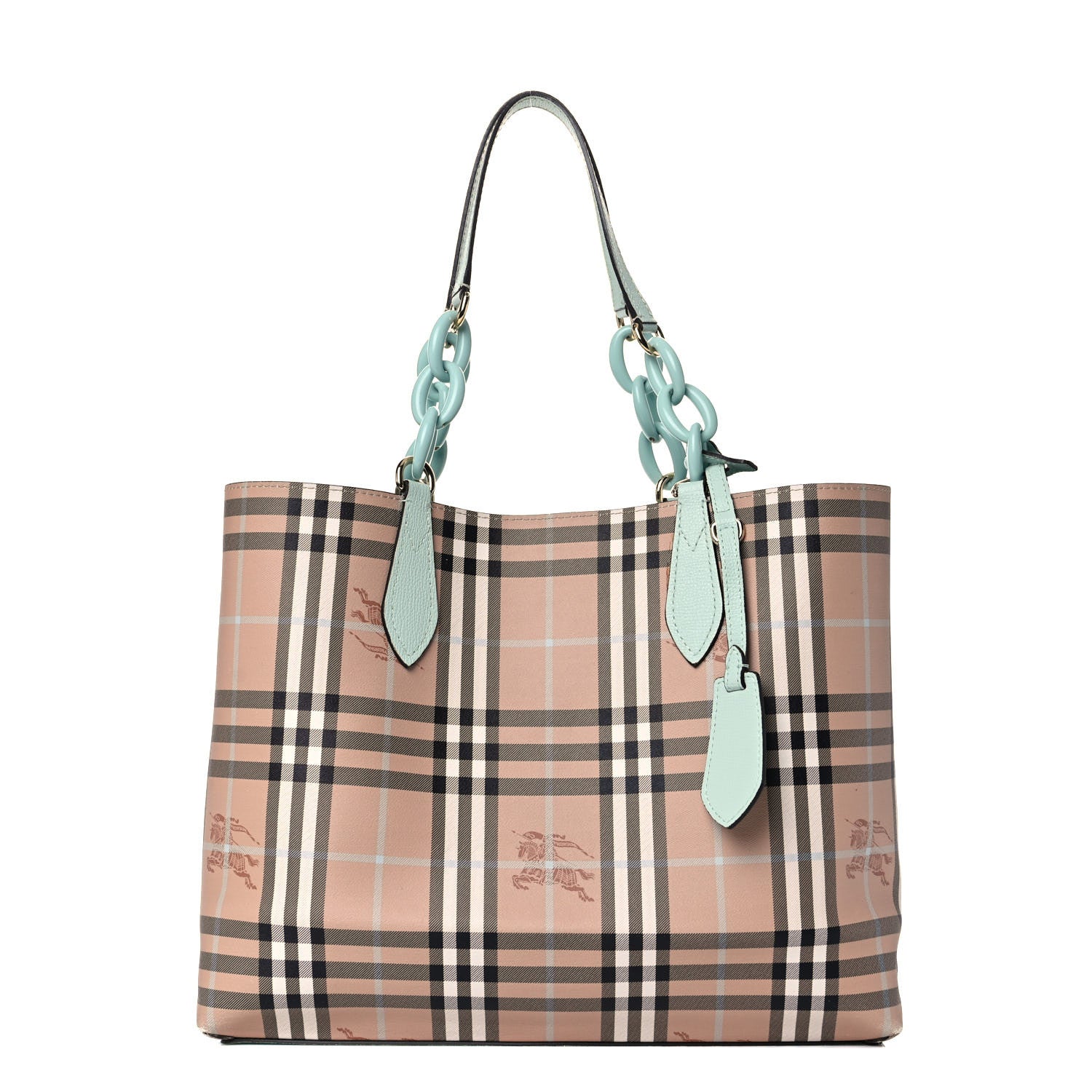 Burberry Calfskin Haymarket Check Medium Reversible Tote Pale Opal 14 of 21
