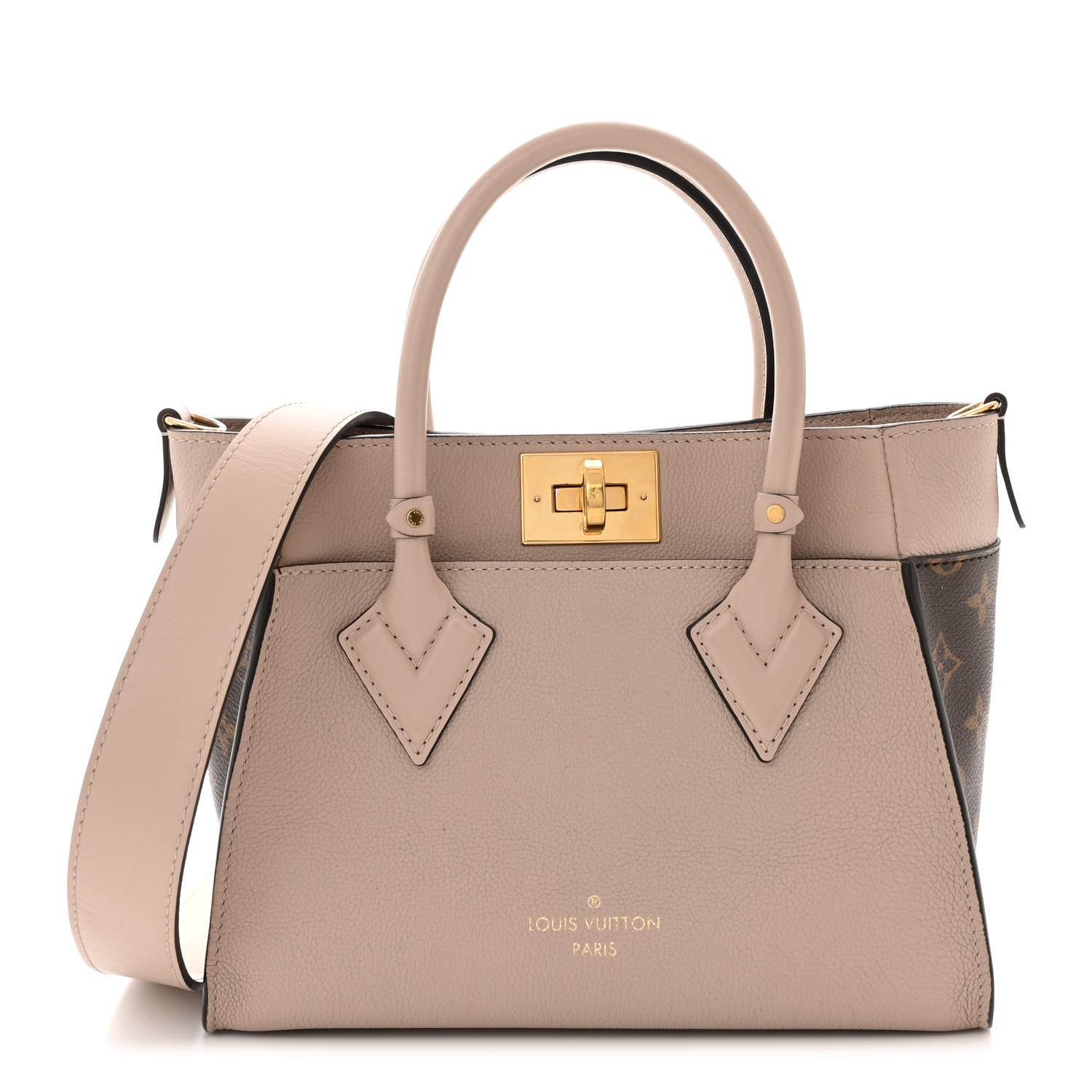 Louis Vuitton Calfskin Monogram On My Side PM Greige 1 of 9