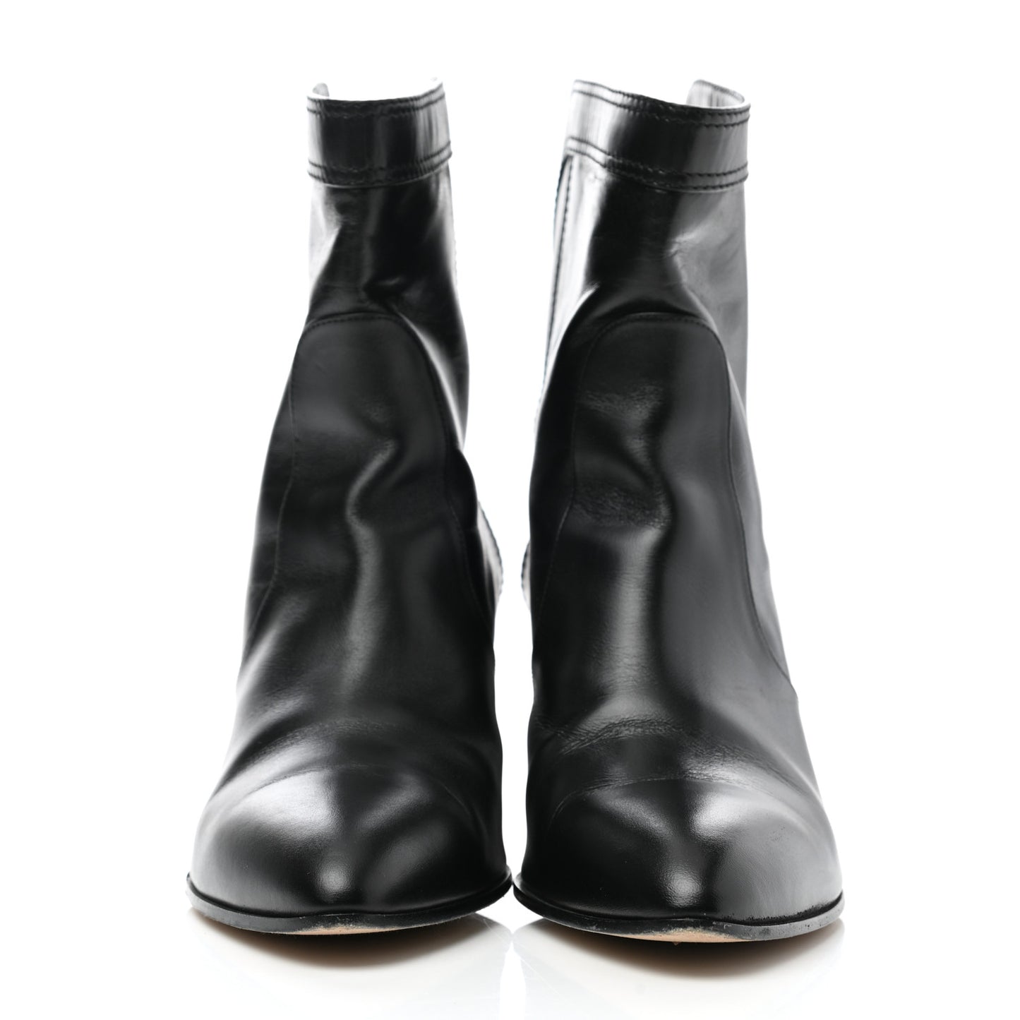 Calfskin CC Short Boots 40 Black