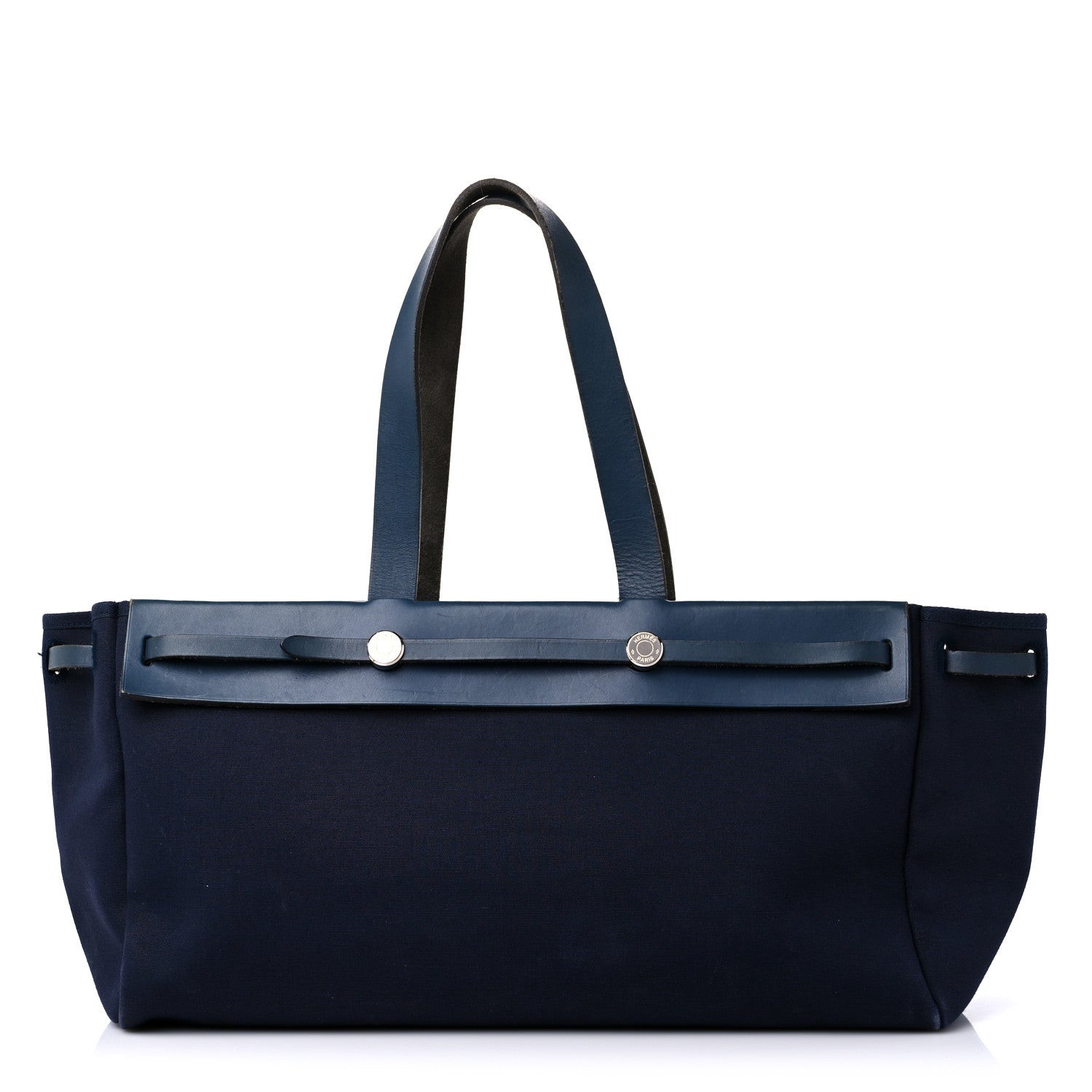 Hermes Toile Vache Hunter Herbag Cabas MM Bleu Marine 1 of 25