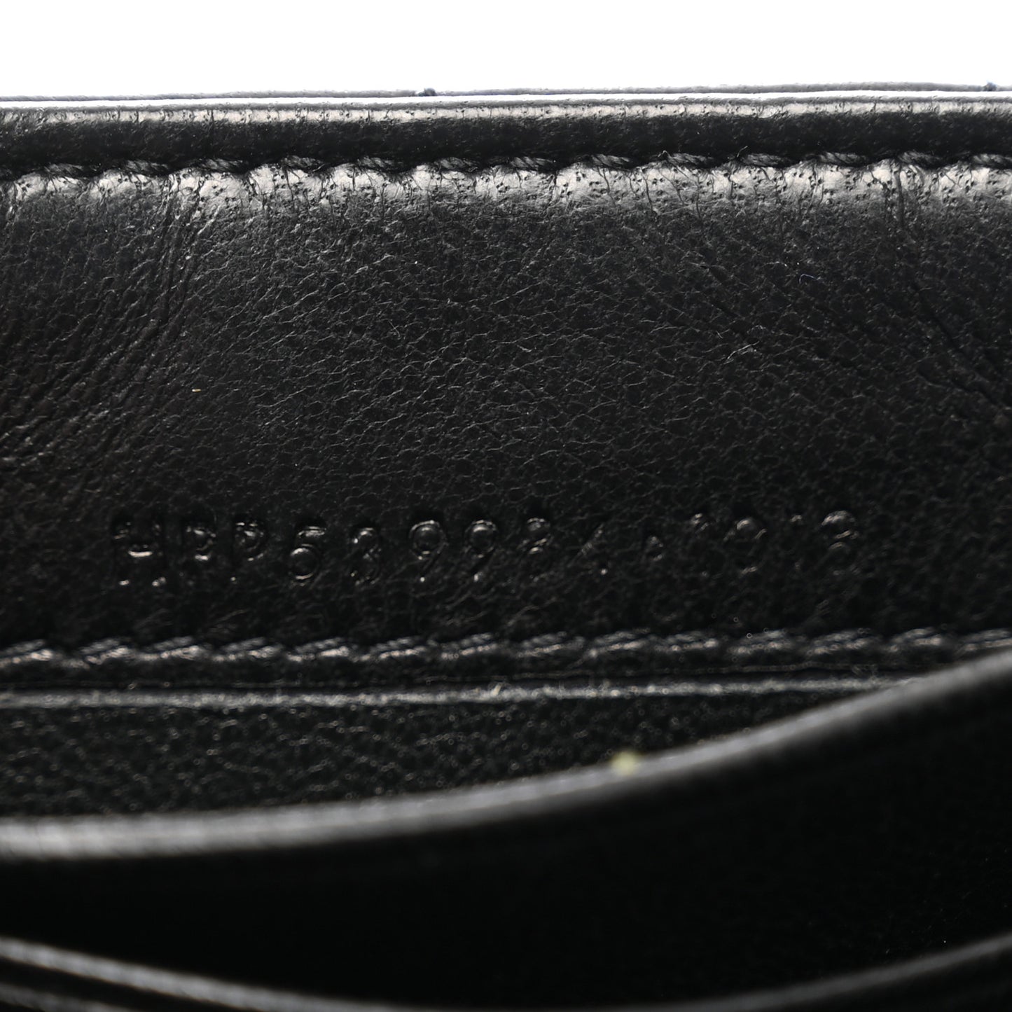 Lambskin Matelasse Monogram Vicky Tri-Fold Wallet Black