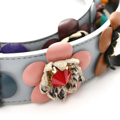 Fendi Vitello Dolce Flowerland Studded Strap You Polvere Black Multicolor 5 of 6