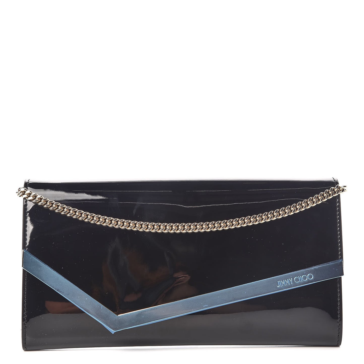 Patent Emmie Clutch Bag Black