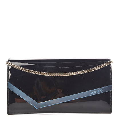 Jimmy Choo Patent Emmie Clutch Bag Black 1 of 10