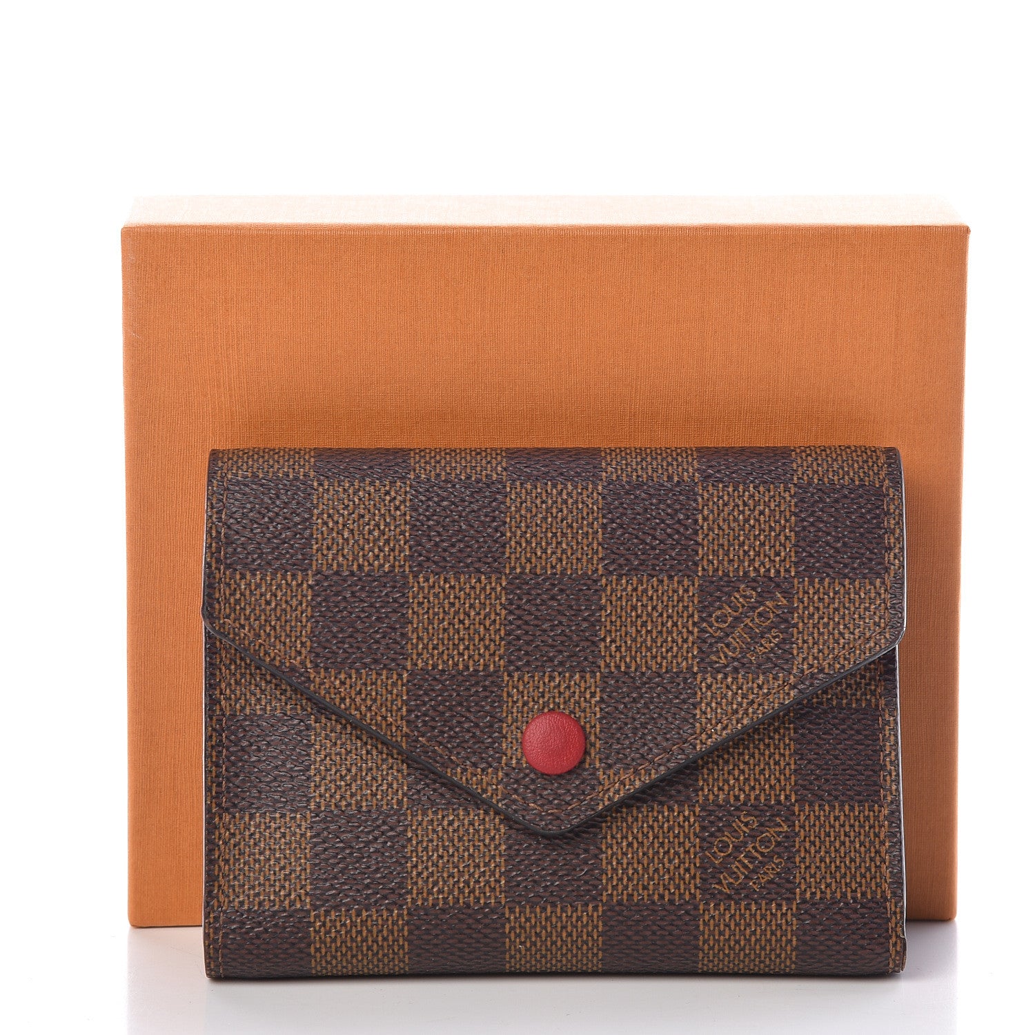 Louis Vuitton Damier Ebene Victorine Wallet Red 11 of 11