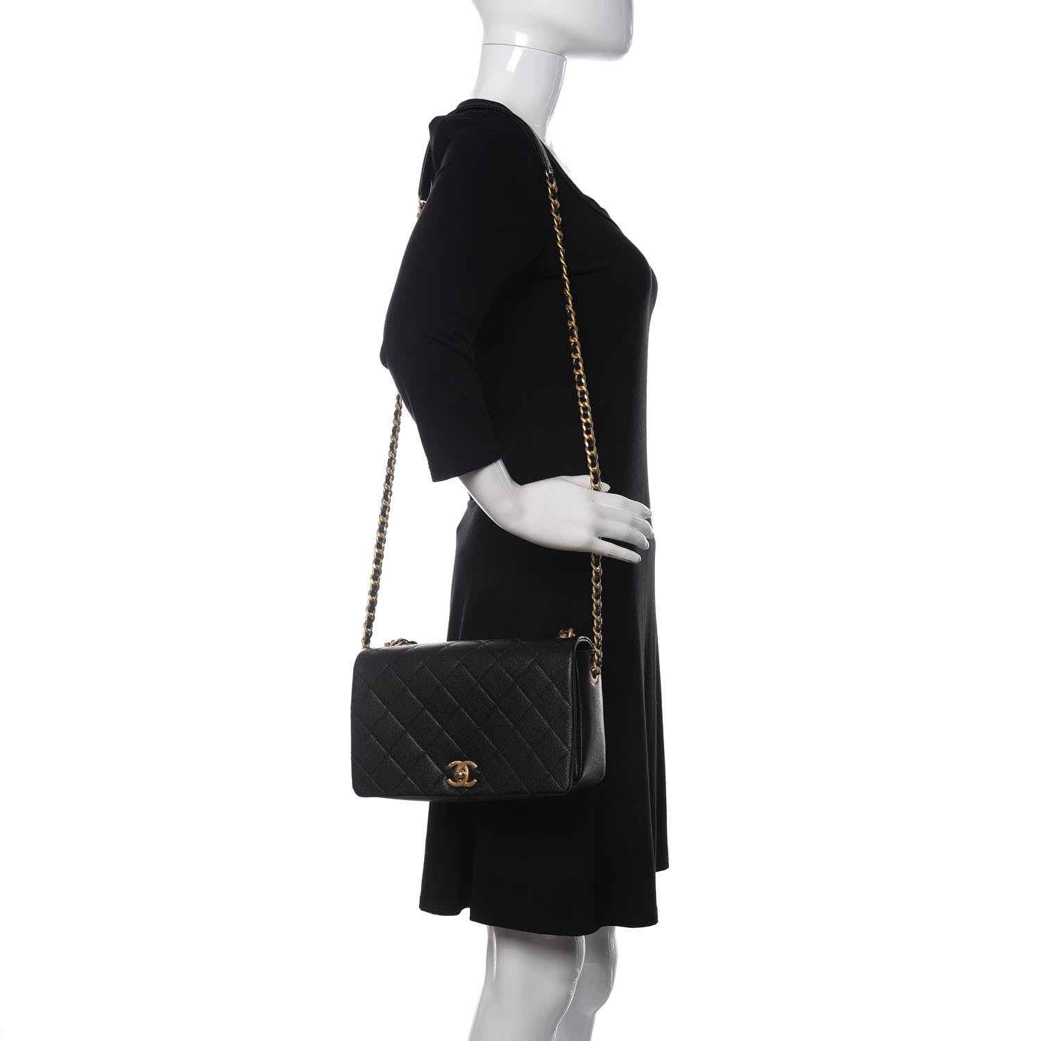 Chanel Caviar Quilted Medium Fashion Therapy Flap Bag Black 2 of 10