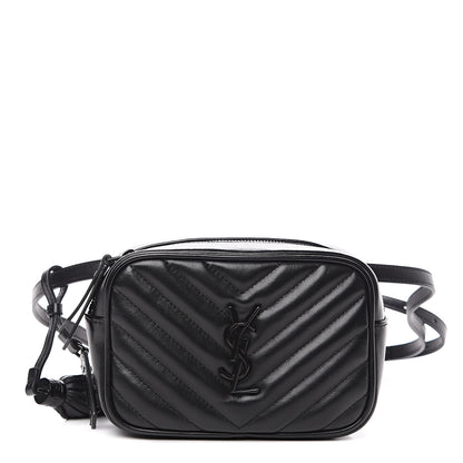 Saint Laurent Calfskin Matelasse Monogram Lou Belt Bag Black 1 of 8