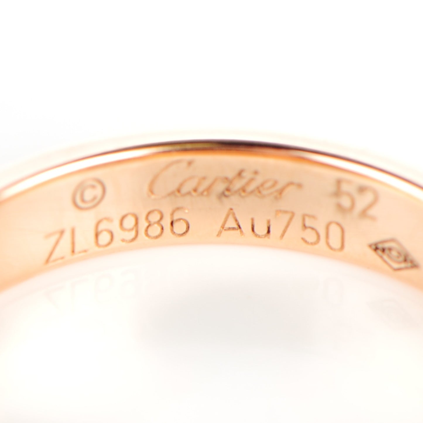 18K Pink Gold 4mm LOVE Wedding Band Ring 52 6