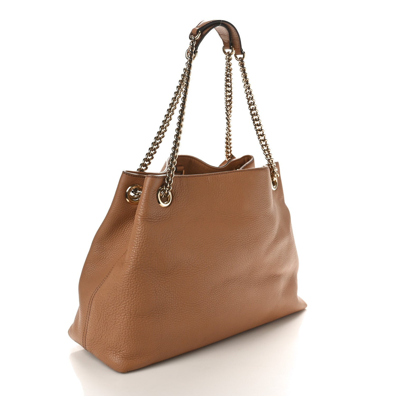 Gucci Pebbled Calfskin Medium Soho Chain Shoulder Bag Camelia 3 of 14