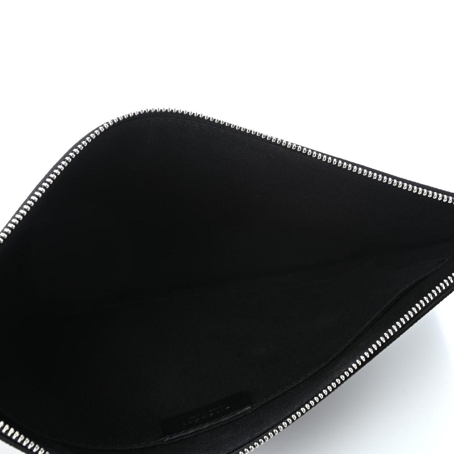 Textured Coated Canvas Iconic Prints Flat Medium Clutch Bag Black