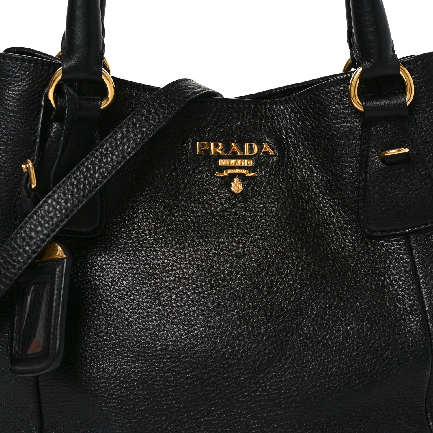 Prada Vitello Daino Shoulder Bag Black 7 of 9