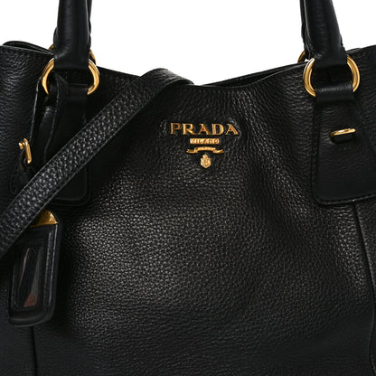 Prada Vitello Daino Shoulder Bag Black 7 of 9