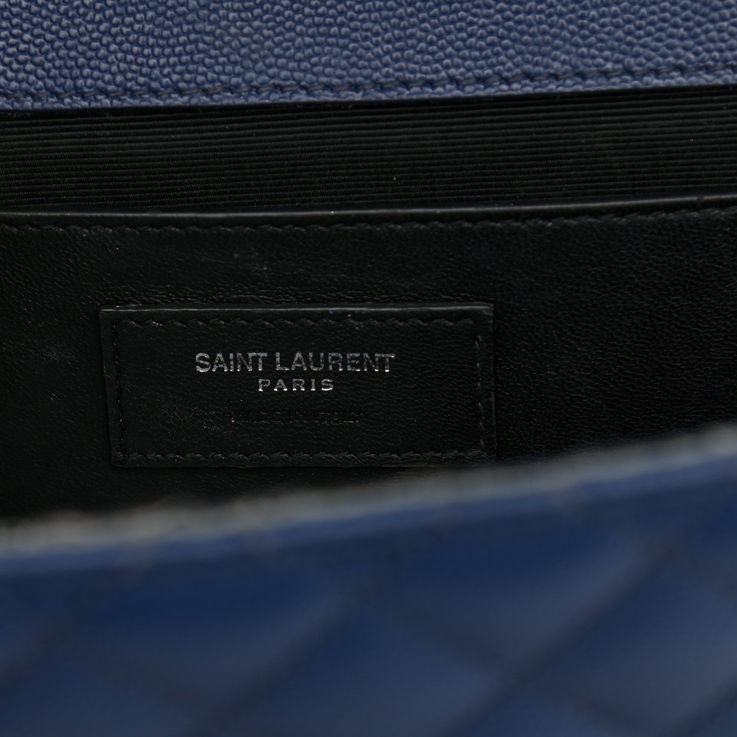 Saint Laurent Grain De Poudre Textured Mixed Matelasse Triquilt Medium Monogram Satchel Denim 7 of 20