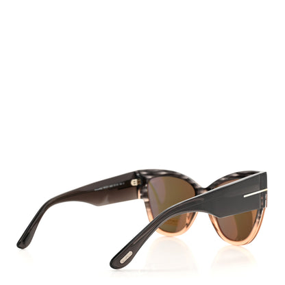 Tom Ford Acetate Anoushka Cat Eye Sunglasses TF371 Melange Grey Peach 4 of 9