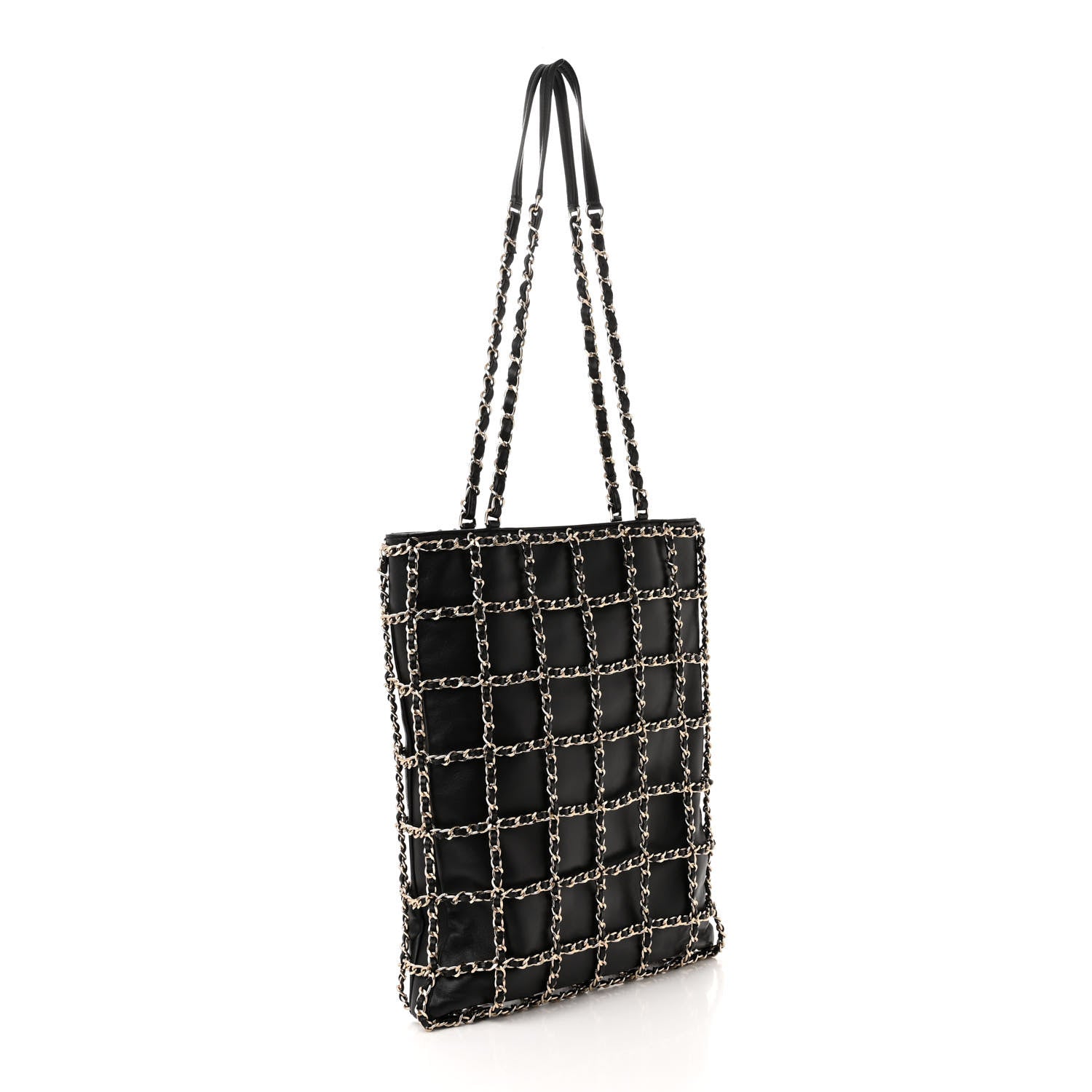Chanel Lambskin Large Shopping Chain Tote Black 3 of 10