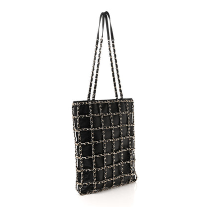 Chanel Lambskin Large Shopping Chain Tote Black 3 of 10